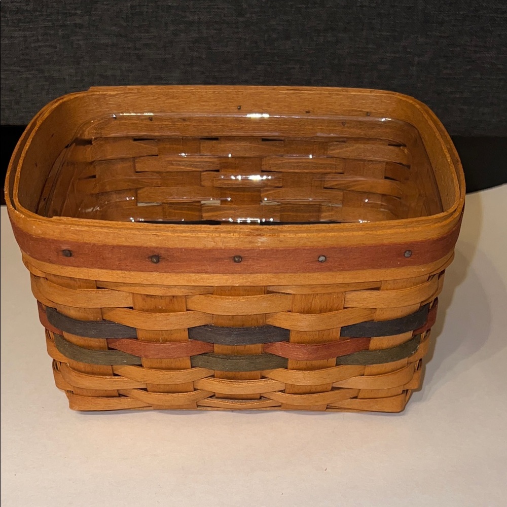 Longaberger Brown and Green Woven Basket